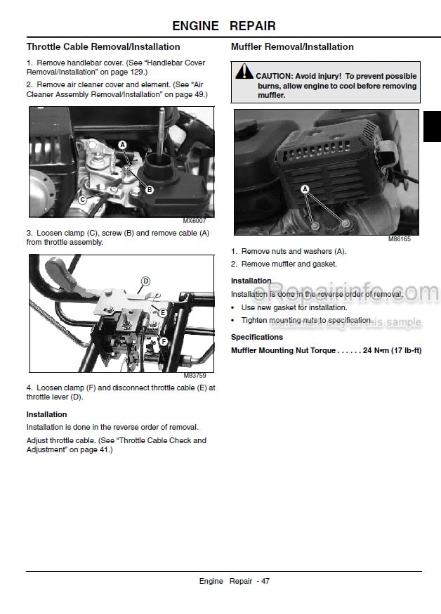 Photo 8 - John Deere 180B 220B 260B Technical Manual Greensmower TM2004