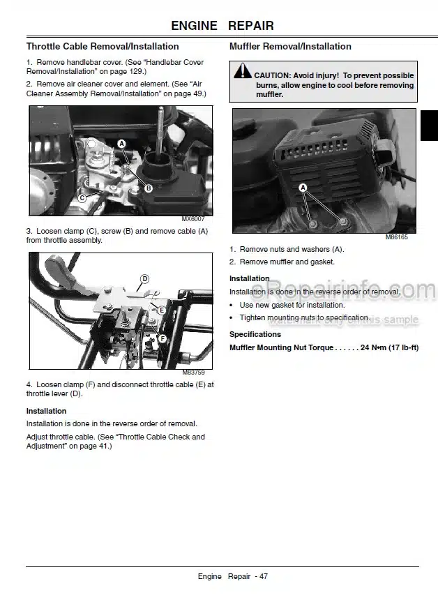 Photo 6 - John Deere 1420 1435 1445 1545 1565 Technical Manual Front Mower TM1806