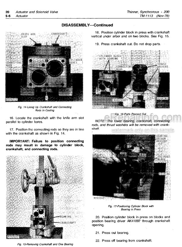 Photo 3 - John Deere 200 Technical Manual Synchronous Thinner TM1113