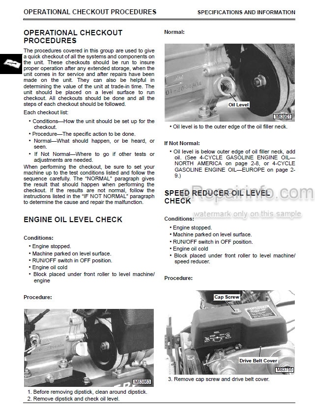 Photo 9 - John Deere 220A Technical Manual Walk Behind Greensmower TM1680