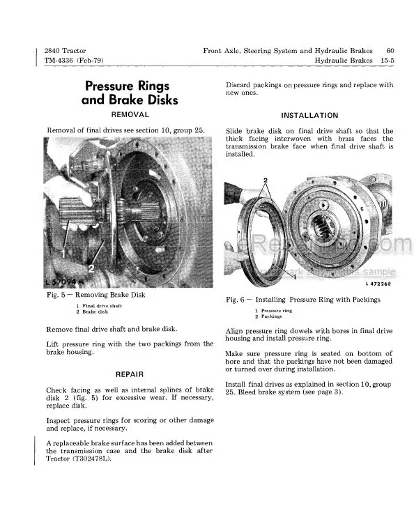 Photo 6 - John Deere 317 Technical Repair Manual Hydrostatic Tractor TM1208