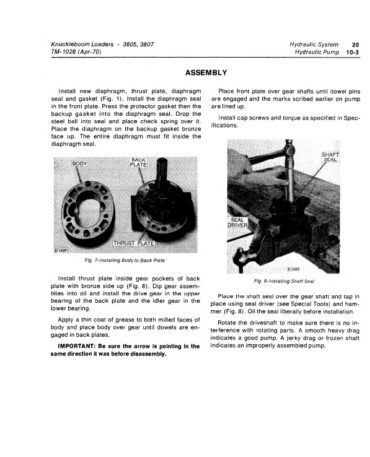 Photo 1 - John Deere 3805 3807 Technical Manual Knuckleboom Loader TM1028
