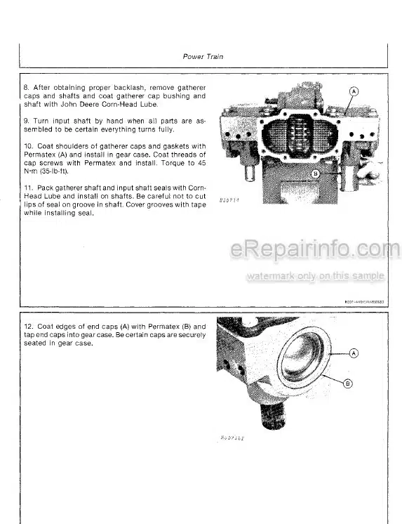 Photo 1 - John Deere 40 Series Technical Repair Manual Harvesting Units TM1295