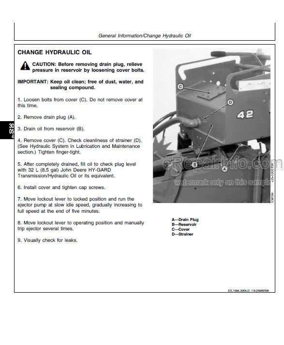 Photo 11 - John Deere 42 Technical Manual Bale Ejector TM1584