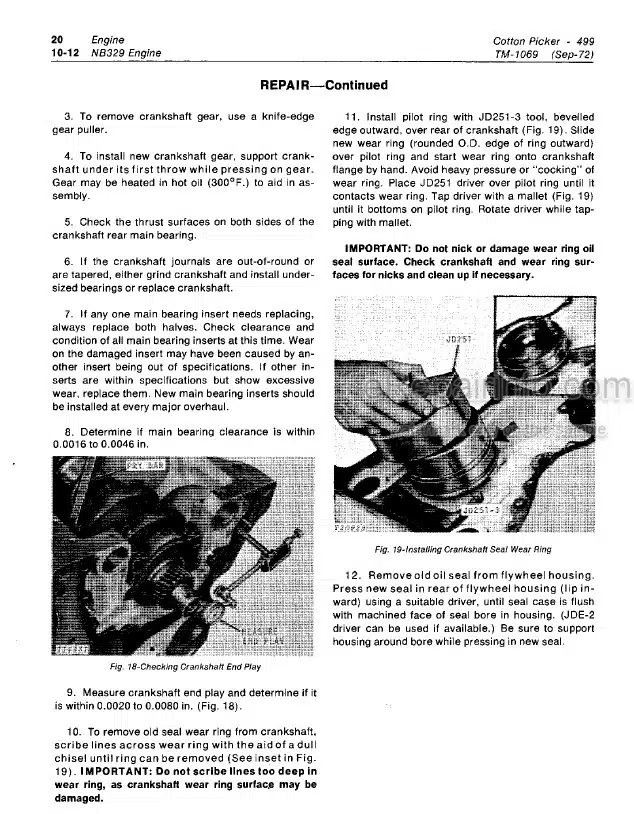 Photo 3 - John Deere 499 Technical Manual Cotton Picker TM1069