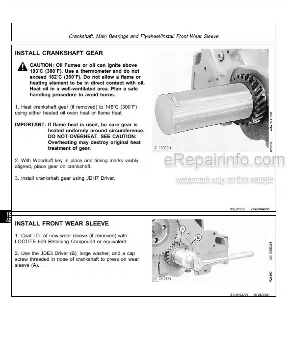 Photo 7 - John Deere 700 Series Technical Manual OEM Engine TM1261