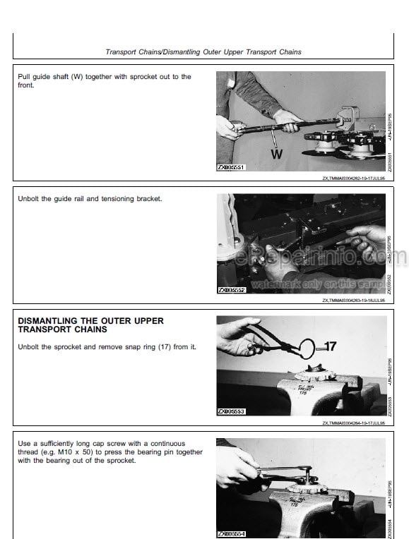Photo 12 - John Deere 664 To 645A Technical Repair Manual Row Crop Header And Windrow Pickup TM4530