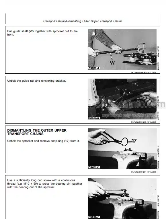 Photo 5 - John Deere 664 To 645A Technical Repair Manual Row Crop Header And Windrow Pickup TM4530