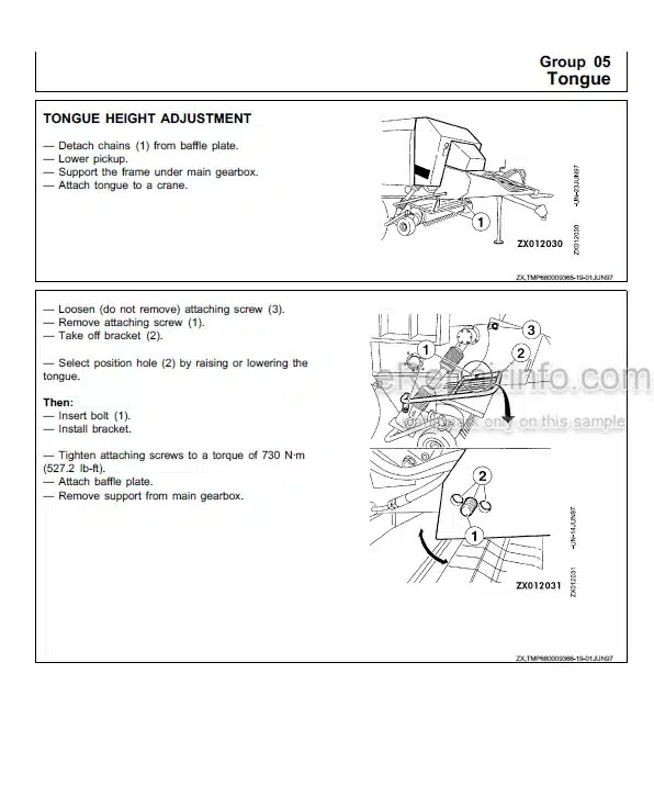 Photo 2 - John Deere 680 690 Multicut Technical Repair Manual Large Square Baler TM4581
