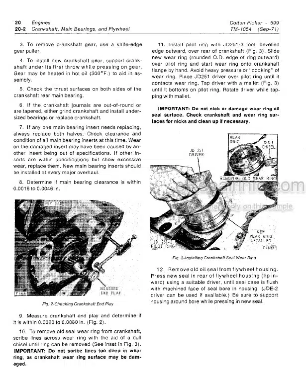 Photo 1 - John Deere 699 Technical Manual Cotton Picker TM1054