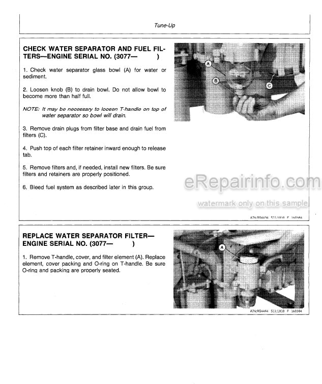 Photo 1 - John Deere 700 Series Technical Manual OEM Engine TM1261