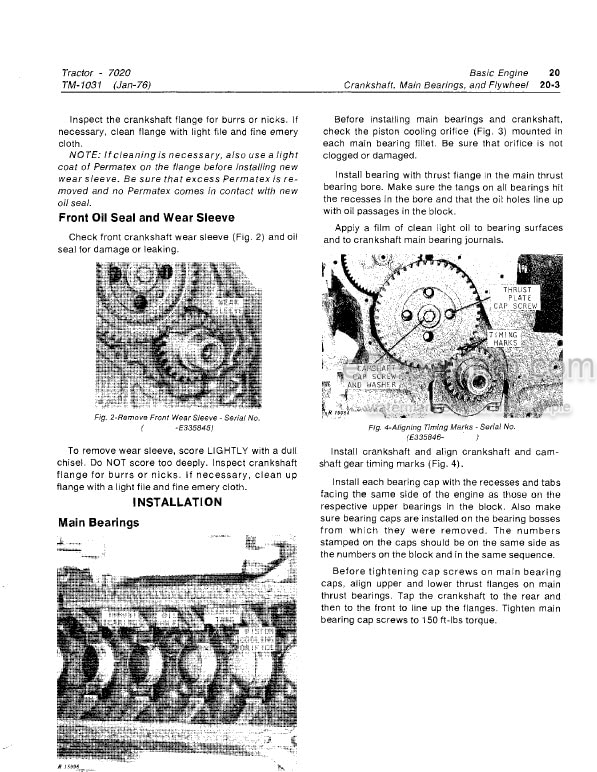 Photo 5 - John Deere 7020 Technical Repair Manual Tractor TM1031
