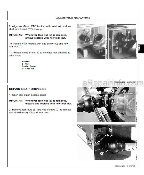 Photo 3 - John Deere 710 720 Technical Repair Manual Mower Conditioner TM1619