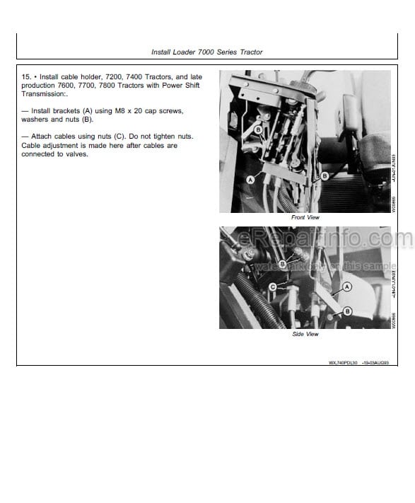 Photo 3 - John Deere 740 Technical Manual Loader PDIW42590