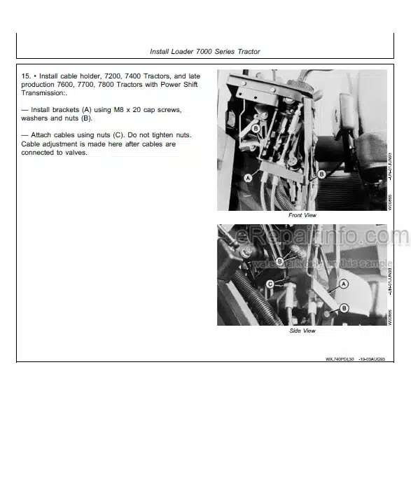 Photo 6 - John Deere 7640 Technical Manual Knuckleboom Loader TM1148
