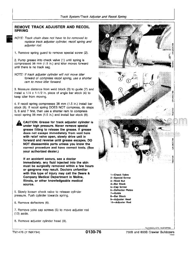 Photo 7 - John Deere 750B 850B Repair Technical Manual Crawler Bulldozer TM1476