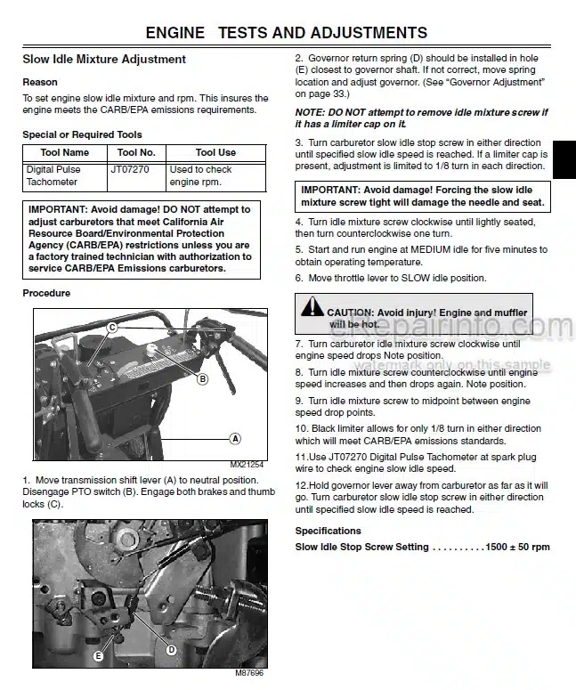 Photo 1 - John Deere 7G18 Technical Manual Commercial Walk Behind Mower TM2220 SN 020001-