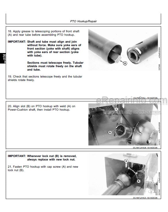 Photo 2 - John Deere 820 Technical Repair Manual Mower Conditioner TM1547