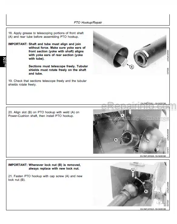 Photo 3 - John Deere 820 Technical Repair Manual Mower Conditioner TM1547