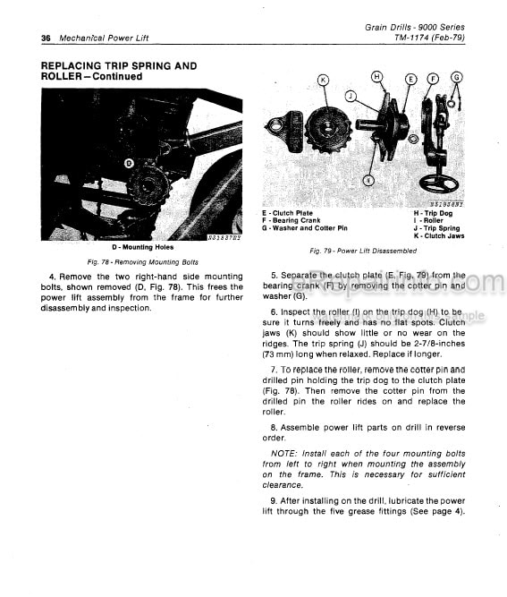 Photo 12 - John Deere 9000 Series Technical Repair Manual Grain Drill TM1174