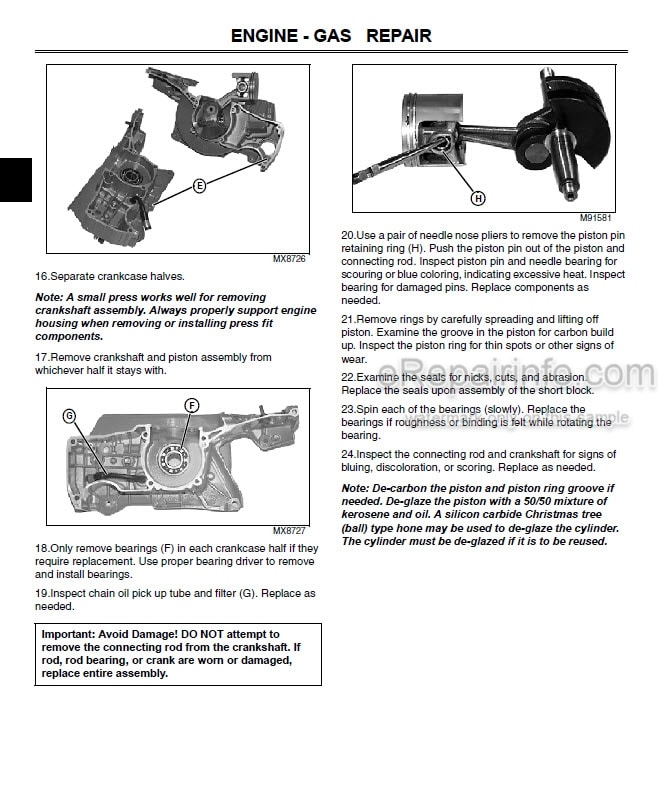 Photo 5 - John Deere CS36 To CS81 Technical Manual Chainsaw TM1917