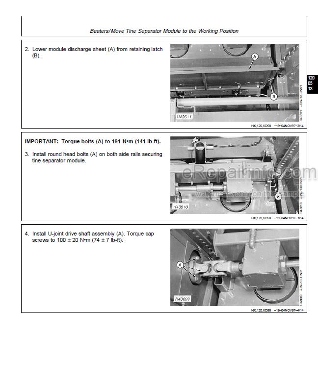 Photo 6 - John Deere CTS II Repair Diagnosis And Tests Technical Manual Combine TM1752