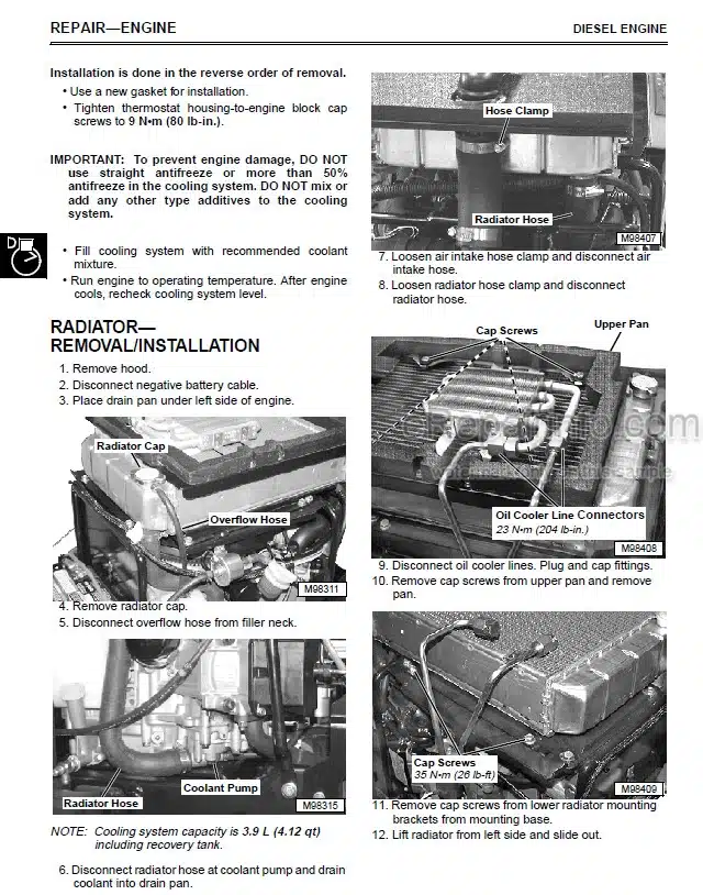 Photo 3 - John Deere F735 Technical Repair Manual Front Mower TM1597