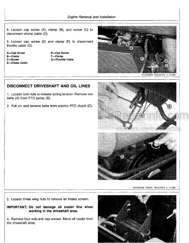 Photo 6 - John Deere G15 Technical Repair Manual Professional Walk Behind Mower TM2242 SN 010001-