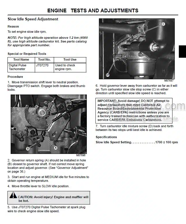 Photo 8 - John Deere G15 Technical Repair Manual Professional Walk Behind Mower TM2242 SN 010001-