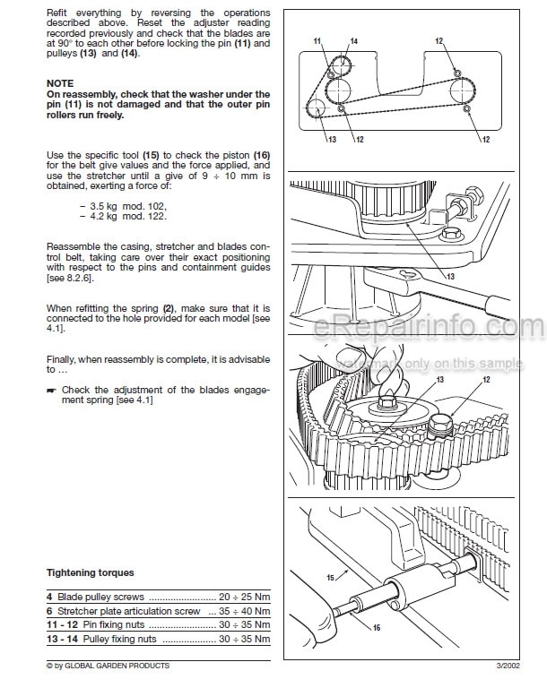 Photo 7 - John Deere G15 Technical Repair Manual Professional Walk Behind Mower TM2242 SN 010001-