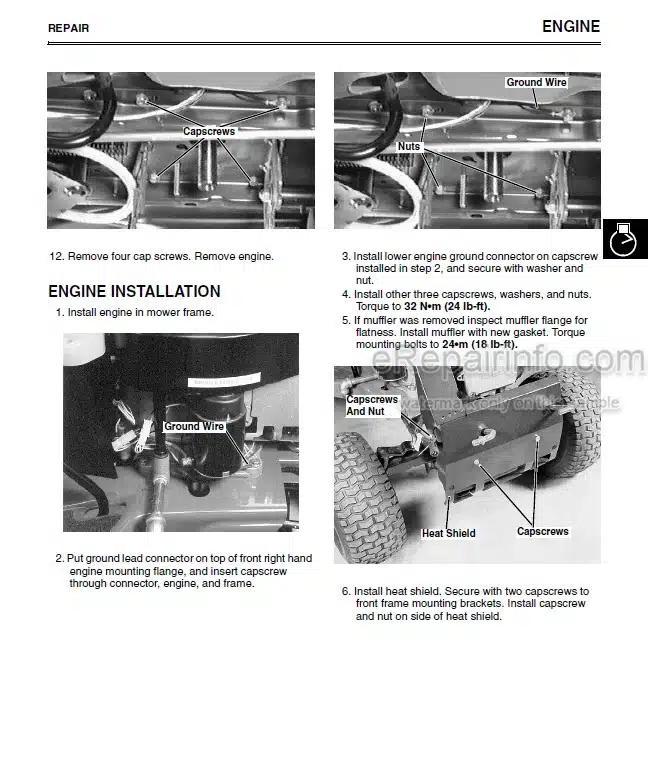 Photo 3 - John Deere Sabre 1338 To 1646 Technical Repair Manual Lawn Tractor TM-GX10131
