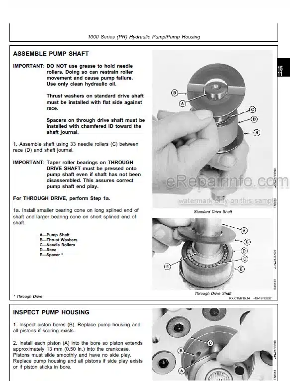 Photo 1 - John Deere Waterloo Works Technical Manual Radial Piston Pump CTM7