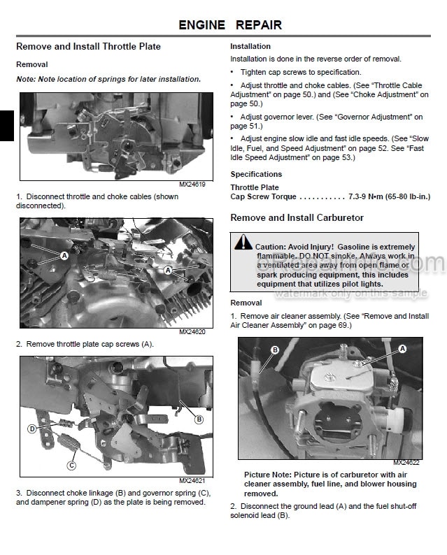 Photo 5 - John Deere Z510A Z-Trak Estate Series Technical Repair Manual Mower TM101219