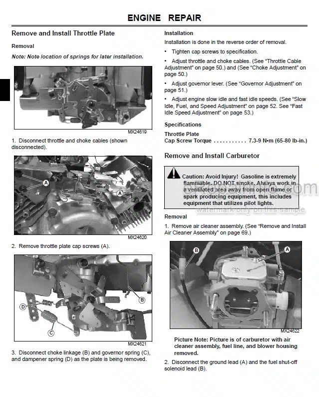 Photo 11 - John Deere Z510A Z-Trak Estate Series Technical Repair Manual Mower TM101219