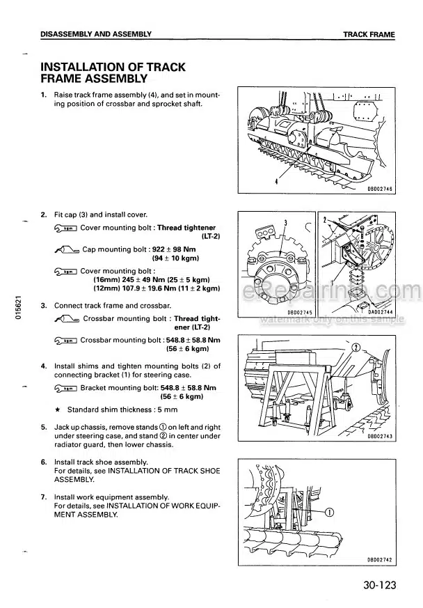 Photo 6 - Komatsu D155C-1 Shop Manual Pipelayer SEBM0176A01 SN 15001-