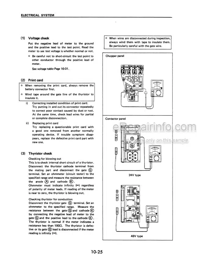 Photo 8 - Komatsu FBM10M-2 To FB18M-2 Shop Manual Electrical System For Forklift SM019