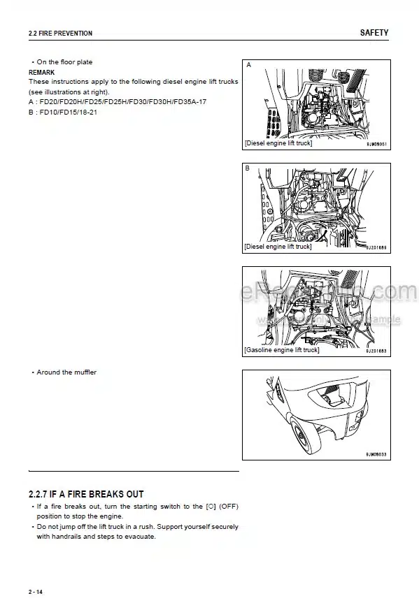 Photo 1 - Komatsu FG10-21 To FD35A-17 Operation And Maintenance Manual Forklift Truck OM201 TEN00711-10