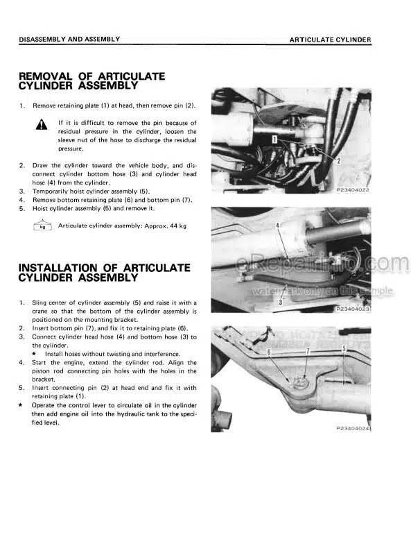 Photo 6 - Komatsu GD705A-4 Shop Manual Motor Grader SEBMW01300 SN 23114-