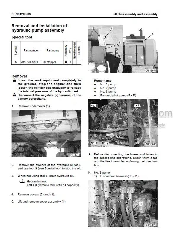 Photo 6 - Komatsu PC228US-8 PC228USLC-8 Operation And Maintenance Manual Hydraulic Excavator TEN00391-00 SN 50001-