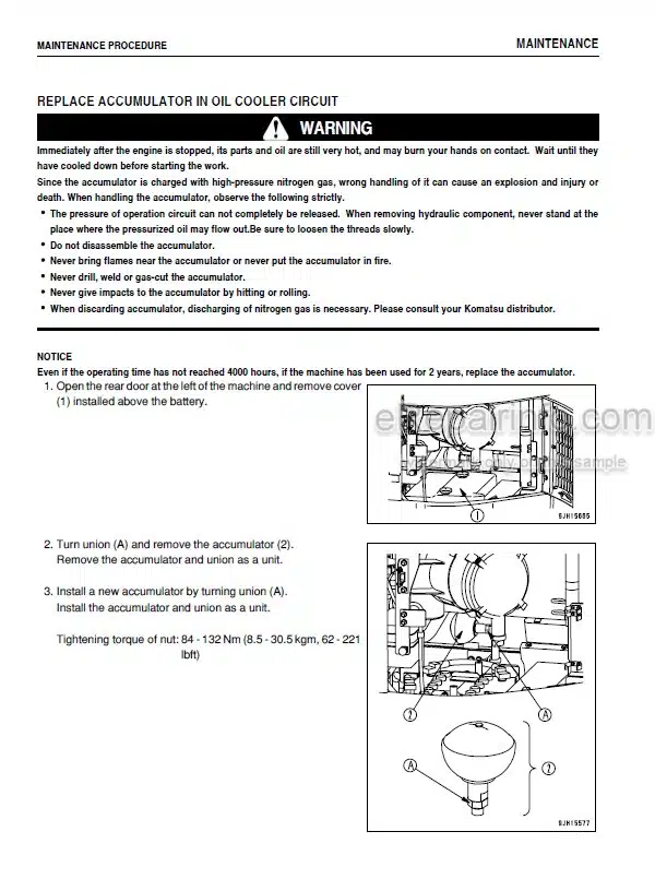 Photo 3 - Komatsu PC228US-8 PC228USLC-8 Operation And Maintenance Manual Hydraulic Excavator TEN00391-00 SN 50001-