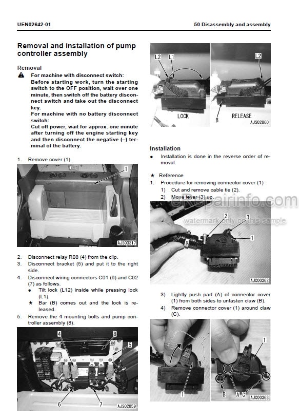 Photo 6 - Komatsu PC350LL3-7E0 Shop Manual Logging And Road Builder Excavator CEBM024301 SN A50001-