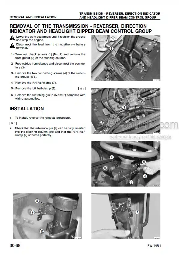 Photo 2 - Komatsu PW110R-1 Shop Manual Hydraulic Excavator WEBM000801 SN 2260000282-