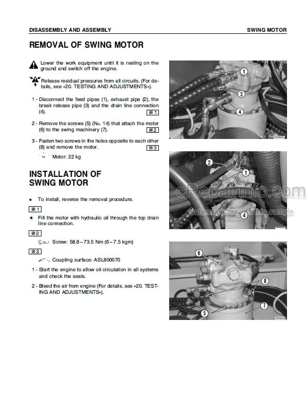 Photo 6 - Komatsu PW75R-2 Shop Manual Hydraulic Excavator WEBM001602 SN 22E0210001-