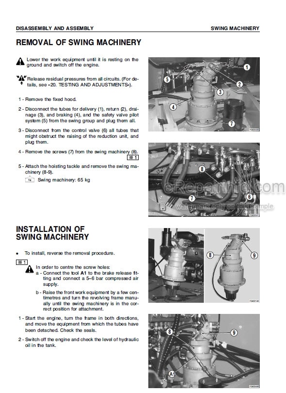 Photo 6 - Komatsu PW95R-2 Shop Manual Hydraulic Excavator WEBM001800 SN 21D0200001-