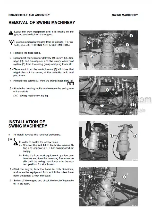 Photo 1 - Komatsu PW95-1 Shop Manual Hydraulic Excavator WEBMPW9500 SN 0000007-