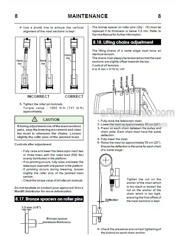 Photo 9 - JLG Grove VM3242E Operators Safety And Maintenance Handbook Mast Boom Lift MA0233-00