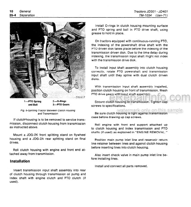 Photo 5 - John Deere 301 401 Technical Manual Tractor And Loader TM1034