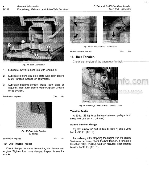Photo 4 - John Deere 310A 310B Technical Manual Backhoe Loader TM1158