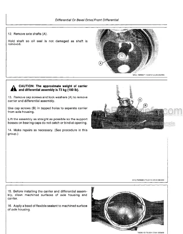 Photo 6 - John Deere 595 Technical Manual Excavator TM1375