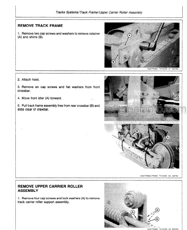 Photo 1 - John Deere 550A 555A Technical Manual Crawler Bulldozer Crawler Loader TM1292